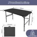 Camp Field 4ft Heavy Duty Portable Table, for Friends Folding Table for Indoor & Outdoor Picnic & Card Table for Picnic, Party, Camping (Black, 4FT)