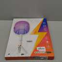 Electric Fly Swatter Racket, Rechargeable Fly Zapper - 4000 Volt, Exclusive 2-in-1 Bug Zapper Racket - USB Charging, 1800mAh Li-Battery, Indoor & Outdoor Use, White