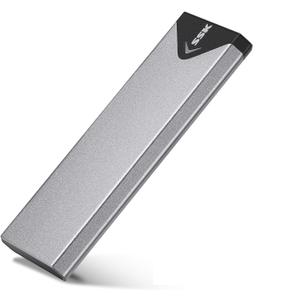 SSK M.2 NVME SATA SSD Enclosure Adapter, USB 3.2 Gen 2 (10 Gbps) to NVME PCI-E SATA M-Key/(B+M) Key Solid State Drive External Enclosure Aluminum Support UASP Trim for SSDs 2242/2260/2280