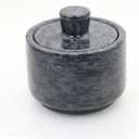 Marble Salt Cellars, Black Salt box With Cover, Salt Holder Storage Container for Counter, Kitchen Salt Container with