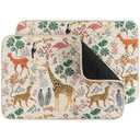 IEUUMLER Washable Pee Pads for Dogs, 2 Pack Forest Pattern Reusable Waterproof Puppy Pads, Non-Slip Super Absorbent Dog Training Pad for Playpen Crate Bed EU013 Beige Jungle, 41x36