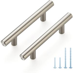 JOY DECOR 30 Pack 5 Inch Cabinet Pulls, 3 Inch (76mm) Hole Center Stainless Steel Drawer Handles for Kitchen Cabinets, Cupboard, Wardrobe – Brushed Nickel Silver