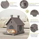 Outdoor Cat House Weatherproof, Durable Resin Cat Houses for Outdoor Indoor Cats, Litter Box Enclosure with Elevated Base, Anti-Slip Pad, Ventilation, Grey