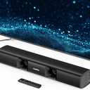 Saiyin Sound Bar for Smart TV - 50W 17 inch Small Soundbar for TV, Vocal Enhanced TV Speaker Built-in Subwoofer, Surround Sound System TV with Bluetooth/Optical/AUX Connection for TV/PC/Projectors