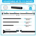 MEXAU Black Shower Curtain Rod 40-113 Inch