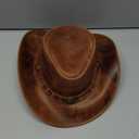 Leather Cowboy hat Also Worn as Outback hat Western Vintage Australian Hats for Men & Women (Medium, Redish Brown)