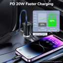 [Apple MFi Certified] Syncwire iPhone Car Charger 32W Super Fast Car Phone Charger Cigarette Lighter USB Car Adapter with Build-in 5FT Coiled Lightning Cable for Apple iPhone 14/13/12/11/XR/Max, iPad