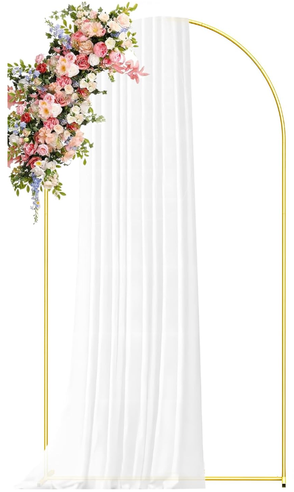 Metal Wedding Arch Backdrop Stand for Parties 6.6FT Gold Balloon Square Arch Square Frame Kit Pipe and Drape Stand Floral for Ceremony, Wedding, Baby Shower, Birthday Party, Flower Wall Decoration
