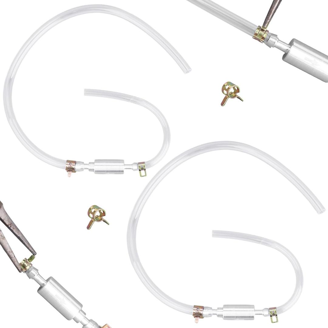 2 Sets Motorcycle Brake Bleeder Hose, Universal One-Way Check Valve Brake Bleeding Tube Kit with Metal Clips for Cars Motorcycle Clutch Hydraulic System Accessories