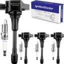 Set of 4 Ignition Coil Pack & Iridium Spark Plugs Compatible with Nissan Altima 2007-2018 Rogue 2008-2016 Sentra 2007-2019 Cube 2009-2014 Versa 2007-2011 NV200 Infiniti QX60 UF549 9029