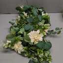 Anna's Whimsy 5.91FT Artificial Eucalyptus Garland with Flowers, Fake Flower Rose Gypsophila, Faux Floral Greenery Garland for Wedding Spring Home Party Craft Art Table Runner Decor
