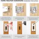 HOME MASTER HARDWARE Privacy Pocket Door Lock Hardware with Pull Replace Old Sliding Door Locks/Solid Brass Pocket Door Privacy Lock 2-3/4x2-1/2, for 1-3/8 Thickness Door, Brushed Nickel -2 Pack