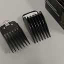 Clipper Guards for Wahl, Hair Clipper Attachments Set 10 12 16 with Metal Clip, 3 Cutting Lengths 1.25 inch/1.5 inch/2 inch, Premium Large Trimmer Combs Fits Most Full Size Wahl Clippers (3PCS, Black)