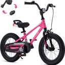RoyalBaby Freestyle EZ Toddlers Kids Bike, Easy Learn Balancing to Biking, 12 Inch Balance & Pedal Bicycle, Instant Assembly Boys Girls Ages 2-4 Years, 12" Pink