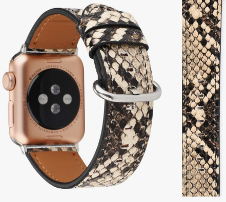 for Apple Watch Band 49mm 46mm 45mm 44mm 42mm 41mm 40mm 38mm, 3D Snakeskin Pattern Print Soft Leather Watch Strap Replacement Wristband for iWatch Series Ultra 10 9 8 7 6 5 4 3 2 1 SE