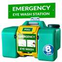 MAASTERS 8gal Portable Eye Wash Station, Wall Mount Eyewash Station OSHA-Compliant, Emergency Eye Wash Station with Mirror & Dual Spray, First Aid Eye Wash Units