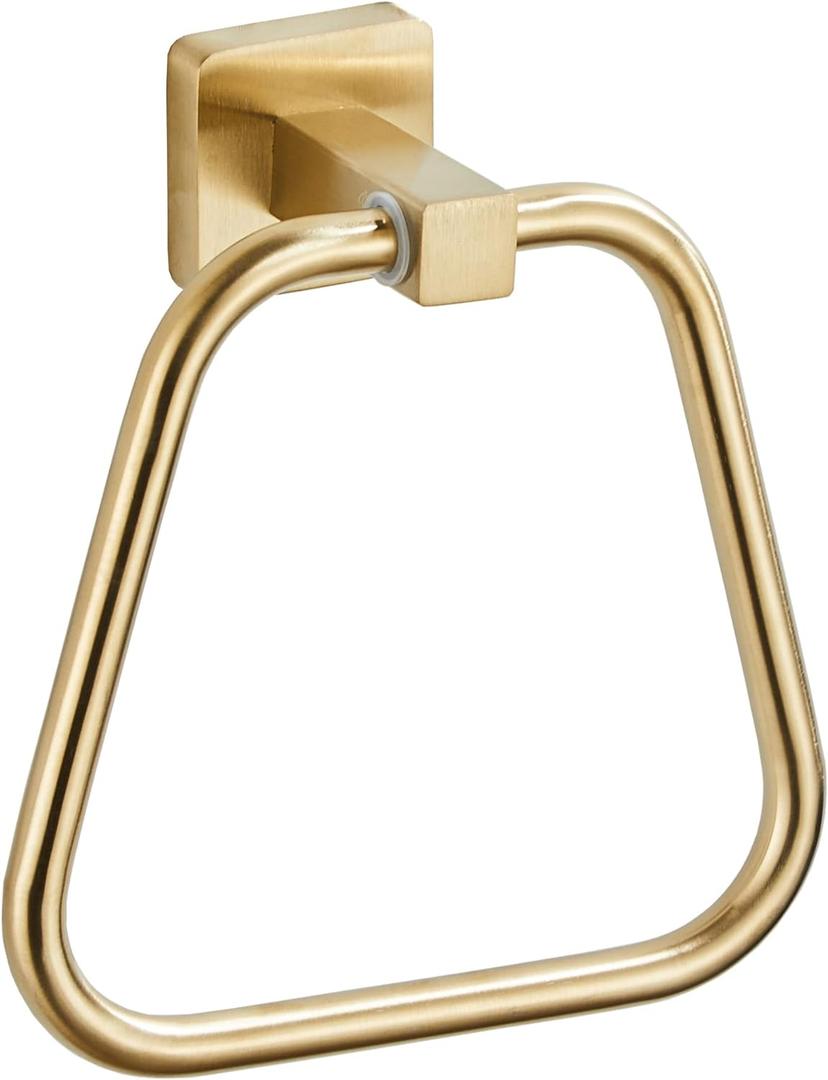 Brushed Gold Towel Ring for Bathroom, Kitchen Bath Towel Holder Hangers Wall Mount Heavy Duty Stainless Steel (16.8cm x 15cm x 6.5cm (1 Pack))