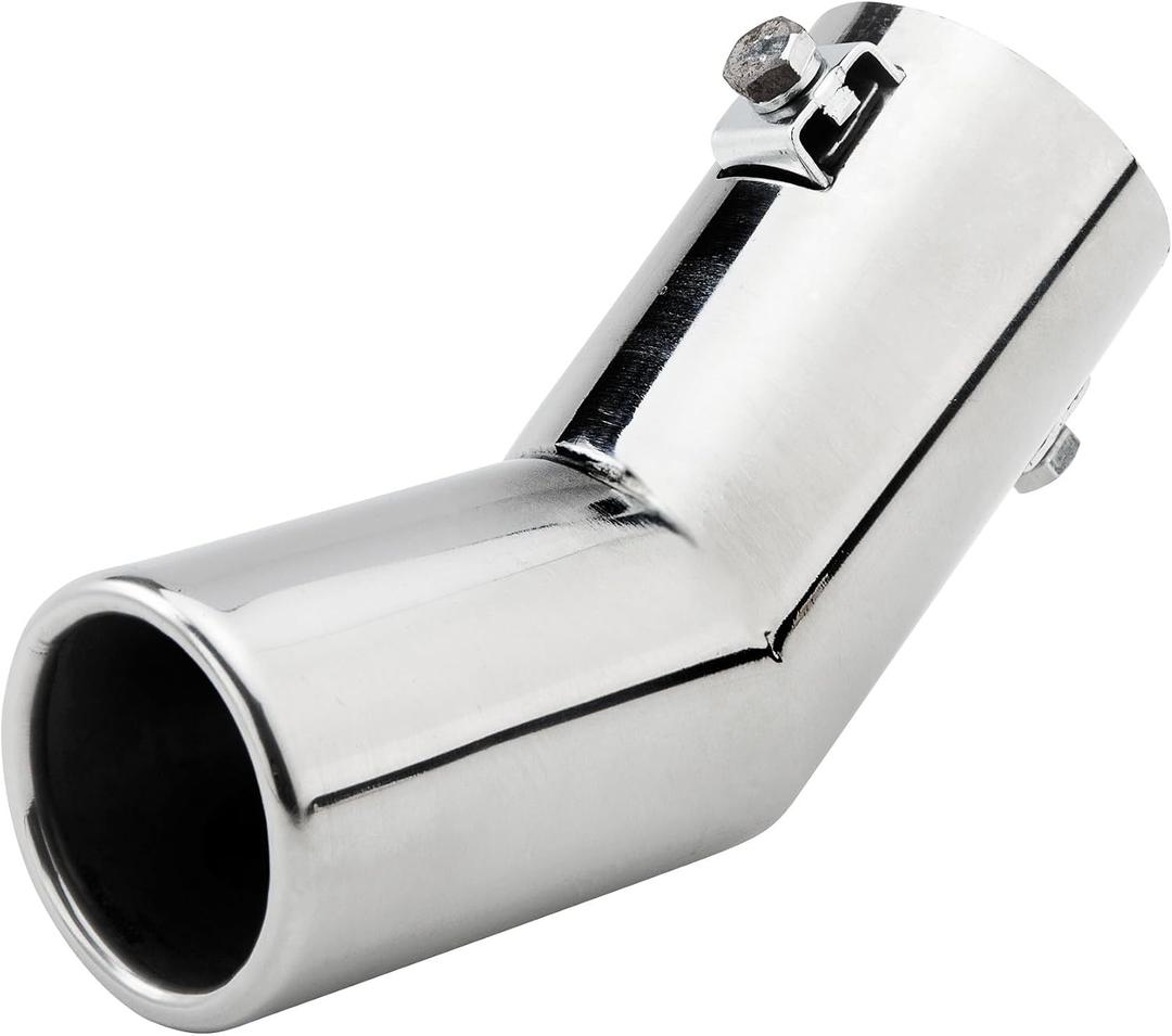 Exhaust Pipe Tip Stainless Steel Chrome Curved Exhaust Tail Muffler Tail Pipe Fits Car 51mm Diameter Tail Throat A191 Fit Pipe Diameter 0.75 to 1.5 inches