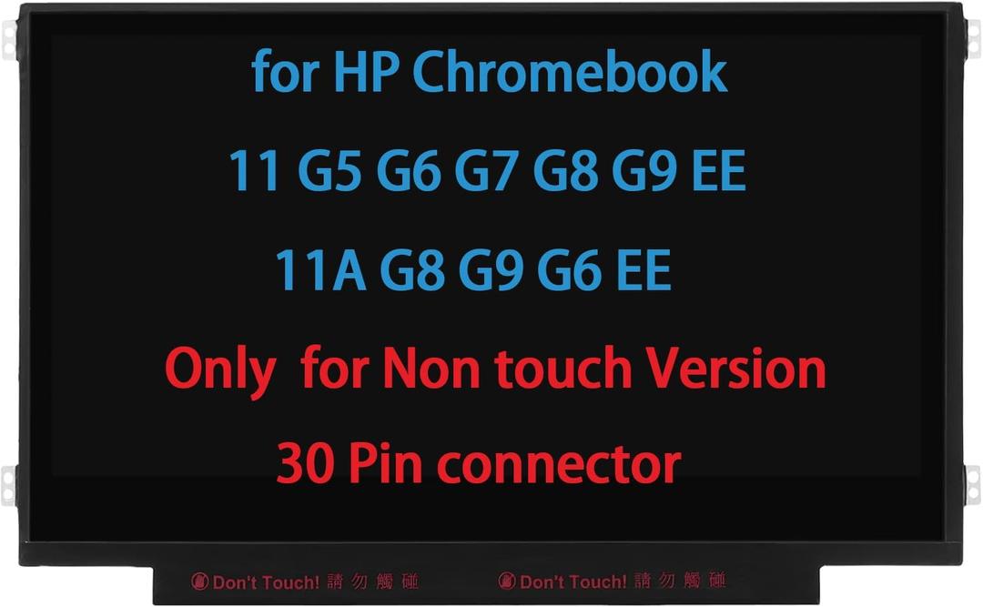 11.6" Screen Replacement for HP Chromebook 11 G3 G4 EE G5 G6 G7 G9 EE 11A G8 EE, ProBook 11 G2, Stream 11 Pro G3 Series LCD LED Display Panel WXGA HD 30 Pin EDP Side Brackets Non Touch