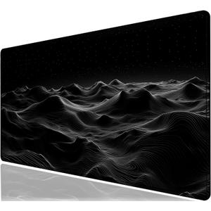 Large Extended Gaming Mouse Pad with Stitched Edges,Black 3D Design XL Desk Pad Mouse Pads for Desk,Waterproof Computer Keyboard Mat Mousepad with Non-Slip Base for Esports Pros/Gamer/Desktop/Office (D3)