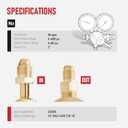 RX WELD Nitrogen Regulator with 0-800 PSI, CGA580 Inlet, Delivery Pressure Equipment Brass Inlet Outlet Connection Gauges with Refrigeration Hose