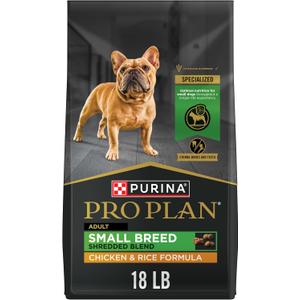 Purina Pro Plan Small Breed Dog Food Shredded Blend Chicken and Rice Formula With Guaranteed Live Probiotics - 18 lb. Bag (18 Pound (Pack of 1))