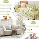 HANDONTIME Green Sofa Covers Chenille Couch Covers Universal Sofa Cover Boho Cover for Sofa 3 Seats Dogs Couch Furniture Protector Couch Cushion Covers Sectional Couch Covers for L Shaped 71" X150"