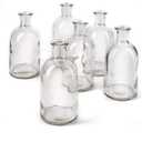 Serene Spaces Living (6 Pack) Bud Vases for Apothecary Jars, Decorative Glass Bottles, Wedding Reception Centerpieces, Mini Flower Vases, Small Medicine Bottles for Home Decor