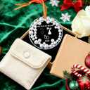 2 x Wedding Gifts-2025 Personalized First Christmas Married Ornament - Mr and Mrs Wedding Gift for Couples, Bridal Shower Gift for Bride & Newlyweds, Crystal Glass Just Married Ornament (White-B)