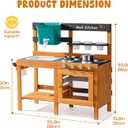 ROBOTIME Mud Kitchen for Kids Outdoor - Wooden Outdoor Play Kitchen Set with Real Water Play, Cooking Pots & Gardening Tools - Sensory Toy Kitchen for Pretend Play Ages 3+