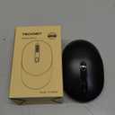 TECKNET Bluetooth Wireless Mouse, Bluetooth 5.2 & 2.4G USB-A Receiver, Compact & Portable, Silent Click, Ergonomic Symmetrical Design, 18-Month Battery, Adjustable DPI, Wide Compatibility - Black