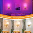 Nekhung Battery Operated Wall Sconces Set of 2, Wireless Wall Light with 10000mAh RGB Dimmable Magnetic Bulb, Rechargeable Wall Sconce with Remote Control for Bedroom Living Room