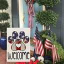 4 x CROWNED BEAUTY 4th of July Patriotic Garden Flag Paw Print 12x18 Inch Double Sided Independence Day Outside Welcome Small Yard Decoration (Multi)