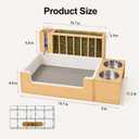 Rabbit Litter Box with Hay Feeder, Thick Wood, Waterproof Bunny Toilet