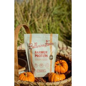 Farmer protein Pumpkin Pie Protein Powder, Grass-Fed Whey Protein Powder with 12g Plant-Based Protein & 3g Prebiotic Fiber, Made with Real Pumpkins & Organic Cinnamon, Non-GMO, Gluten Free, 0.79lb