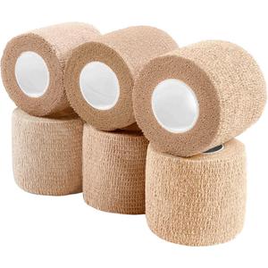 WePet Pet Wrap, Self-Adhesive, Only Sticks to Itself, Non-Woven Tape for Dog Legs, Paws, Wounds, First Aid Cohesive Gauze for Horse, Cat, Bird, Animal, 6 Rolls, 2 Inch, Solid Color