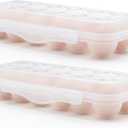 Egg Storage for Refrigerator, Egg Holder for Fridge with Lid, Stackable Egg Storage with Safety Buckle (2)