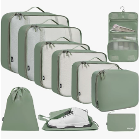 BAGAIL 6 Set/8 Set/10 Set Packing Cubes Various Sizes Packing Organizer for Travel Accessories Luggage Carry On Suitcase