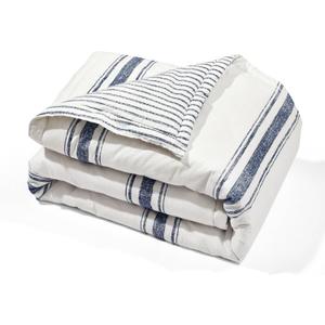 Lush Decor Throw Blanket Farmhouse Stripe, 60" x 50", Navy
