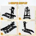 MMS Hydraulic Thumb Clip for Mini Excavators, Three Holes Excavator Clip with 2*M14 Hoses and Screws, L-Shaped Bracket Small Digger Attachments for Picking up Logs, Rocks and Debris