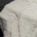 50x60 Inches Ultra-Soft Fuzzy Faux Fur Plush Throw Blanket - Thick, Warm Sherpa for Couch, Sofa, Bedroom, Camping - Decorative Blanket for Cozy Warmth, Bubble Ivory White
