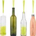 ALINK 16 inch Long Bottle Brush Cleaner for Washing Liquor/Beer/Sport Well/Thermos/Glass, Hummingbird Feeder and Long Narrow Neck Sport Bottles (Light Green)