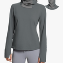 baleaf Thermal Long Sleeve Women Shirts Winter Clothes Cowl Neck Warm Fleece Base Layer Tops with Balaclava and Thumbholes, Size L