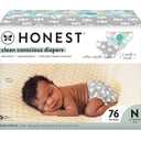 The Honest Company Clean Conscious Diapers | Plant-Based, Sustainable | Above It All + Pandas | Club Box, Size Newborn, 72 Count