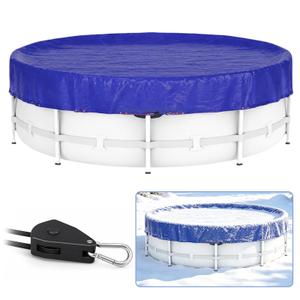 EchoVale Winter Pool Cover 24 ft Round Above Ground, 3 Overlap Heavy Duty