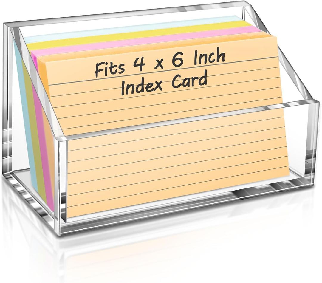 4x6 Index Card Holder, Clear Acrylic 4x6 Index Card Organizer -1 Pack (No Card)