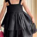 Oung Girl Elegant Patchwork Jacquard Organza, Mesh Dress, Bow Decoration On The Shoulder Cake Dress, L