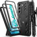 FNTCASE for Samsung Galaxy S22 Protective Case: Military Grade Protection Rugged Anti-Drop Case with Belt-Clip Holster & Kickstand - Full Shockproof Sturdy Durable Bumper Textured Cell Phone Cover