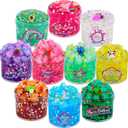 Clear Slime Kit 10 Pack Crystal Clear Slime Set Non Sticky Premade Jelly Cubes Clear Slime Pack Party Favors Stress Anxiety Relief Toy for Boys Girls Holiday Toys for Kids