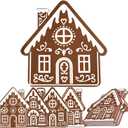 8 Pcs Jumbo Gingerbread Christmas Outdoor Decor Felt Mats-20 Inch Xmas Ornaments for Classroom Home Office Yard Porch Farmhouse Rustic Xmas Tree Wall Decoration(Gingerbread House)
